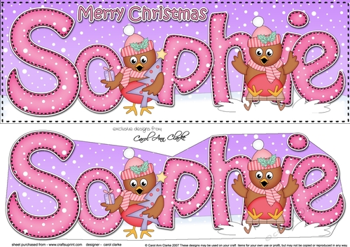 Large DL Merry Christmas SOPHIE 3D decoupage 