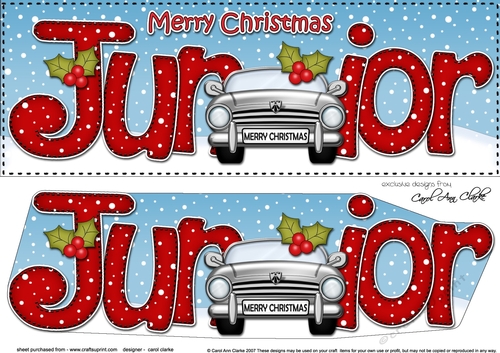 Large DL Merry Christmas JUNIOR 3D decoupage 
