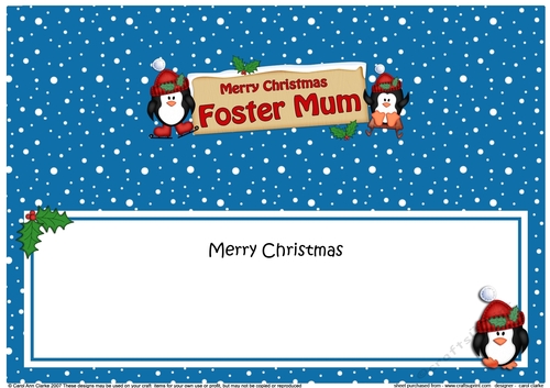large DL Christmas FOSTER MUM Penguins Signpost matching insert