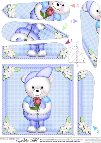 Teddy Ed has a Rose Fan Pyramage Topper