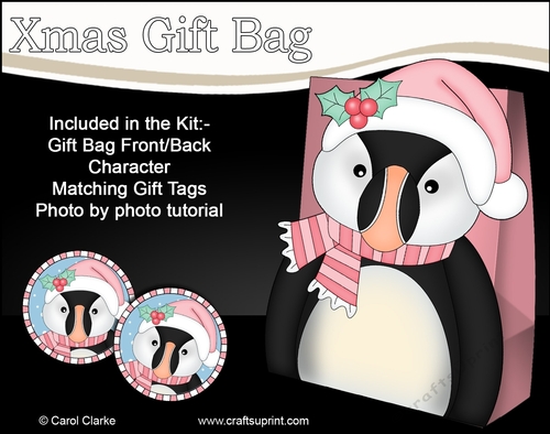 3D Christmas Little Puffin Minnow Gift Bag Mini Kit