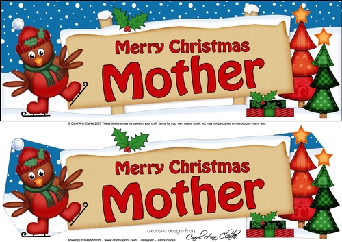 large DL Christmas MOTHER Robin Signpost 3d decoupage