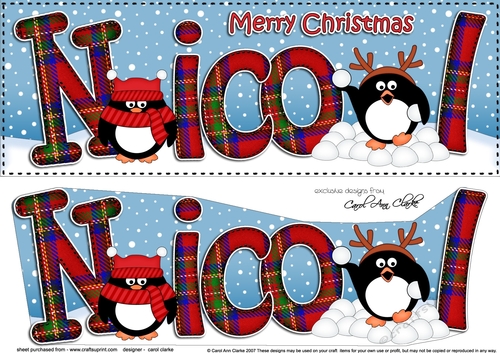 Large DL Merry Christmas NICOL 3D decoupage 
