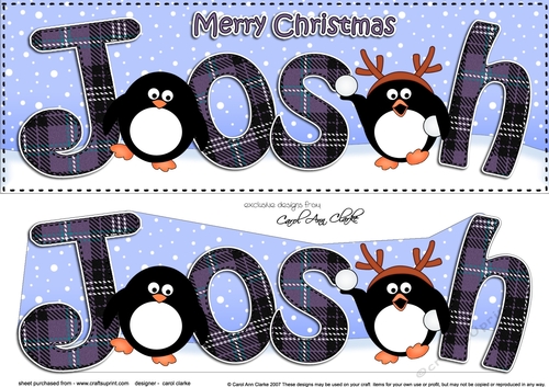 Large DL Merry Christmas JOSH 3D decoupage 
