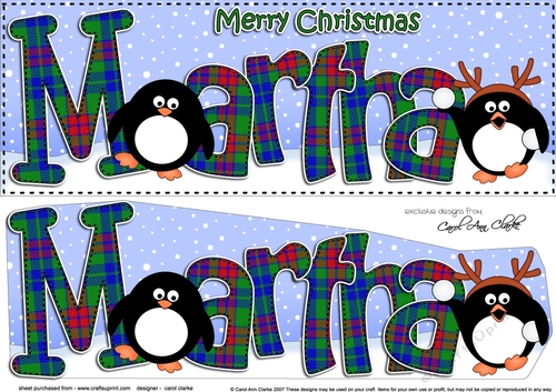 Large DL Merry Christmas MARTHA 3D decoupage 