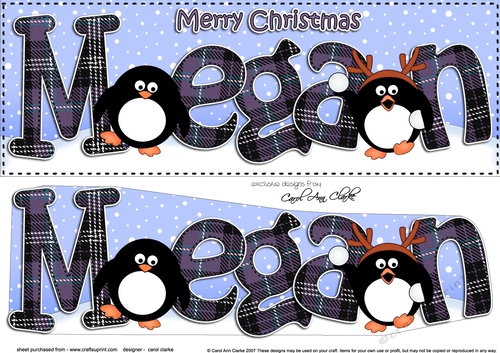 Large DL Merry Christmas MEGAN 3D decoupage 