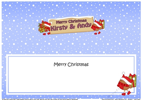 Large DL Merry Christmas KIRSTY & ANDY insert