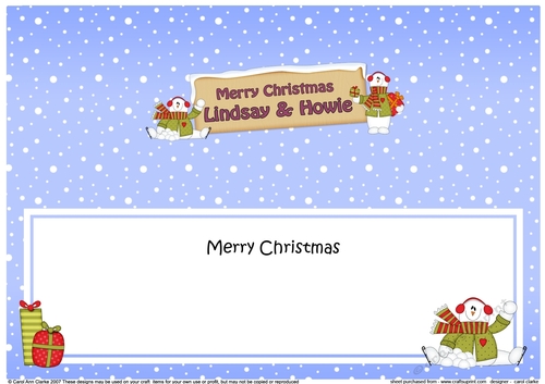Large DL Merry Christmas LINDSAY & HOWIE insert