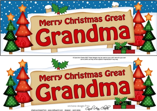 large DL Christmas GREAT GRANDMA Trees Signpost Easicut decoupage