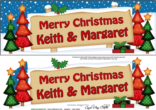 Large DL Merry Christmas KEITH & MARGARET 3D decoupage