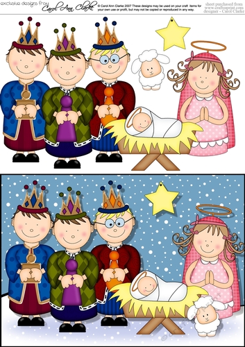 The Christmas Story The We three Kings visit The Baby Jesus quick card and 3D decoupage