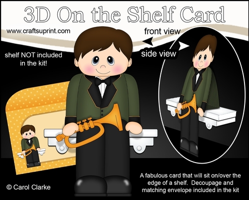 3D On the Shelf Card Kit - Little Trumpet Player Cary