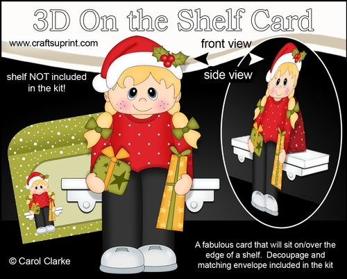 3D On the Shelf Card Kit - Christmas Jumper Girl delivers the Presents
