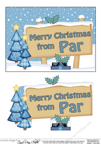 5x7 Merry Christmas from PAR Signpost Easicut decoupage