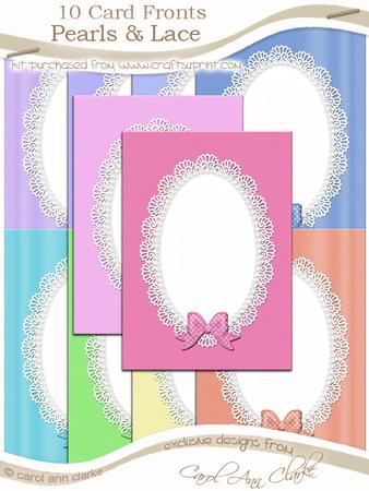 A5 Pearls and Lace Card Fronts Kit