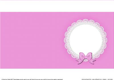Square Pearls and Lace Card Front or Insert