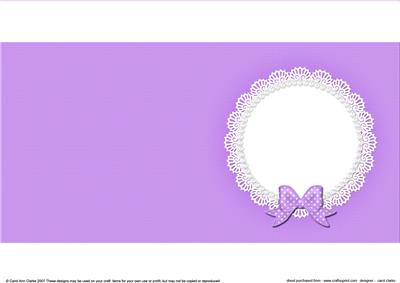 Square Pearls and Lace Card Front or Insert