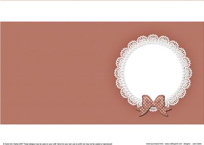 Square Pearls and Lace Card Front or Insert