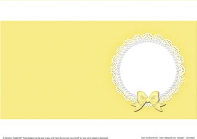 Square Pearls and Lace Card Front or Insert