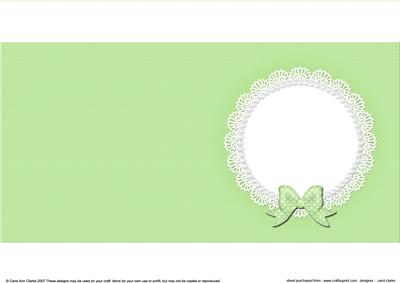 Square Pearls and Lace Card Front or Insert