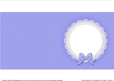 Square Pearls and Lace Card Front or Insert