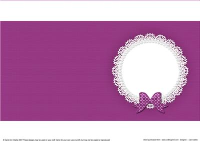 Square Pearls and Lace Card Front or Insert