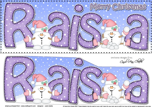 Large DL Merry Christmas RAISA 3D decoupage 