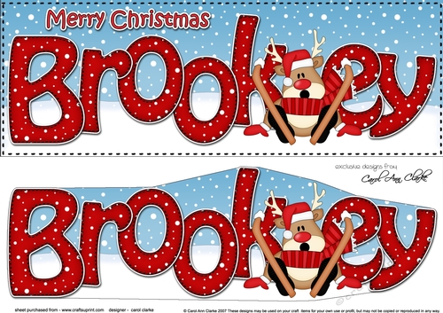 Large DL Merry Christmas BROOKEY 3D decoupage 