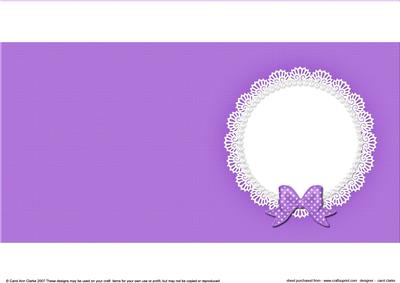 Square Pearls and Lace Card Front or Insert