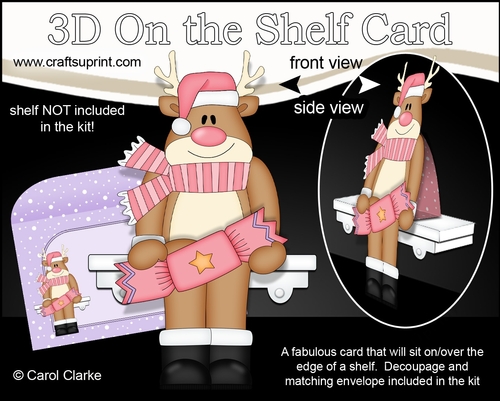 3D On the Shelf Card Kit - Rudolph has a Christmas Cracker