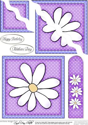 Daisy Quick Card with Wavy Corner Side Stacker Topper