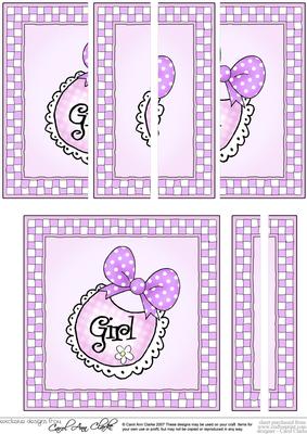 New Baby Girl Quick Card with Side Stacker Topper
