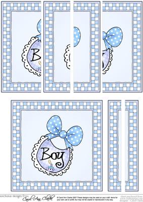 New Baby Boy Quick Card with Side Stacker Topper