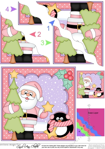 Christmas Santa and Pip Penguin are bringing home the Christmas Tree Wavy Corner Side Stacker