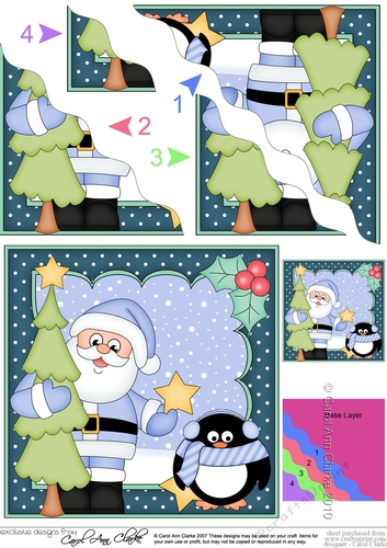 Christmas Santa and Pip Penguin are bringing home the Christmas Tree Wavy Corner Side Stacker