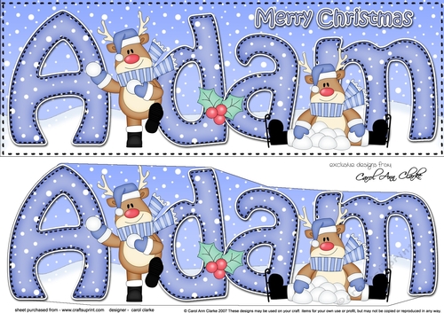 Large DL Merry Christmas ADAM 3D decoupage