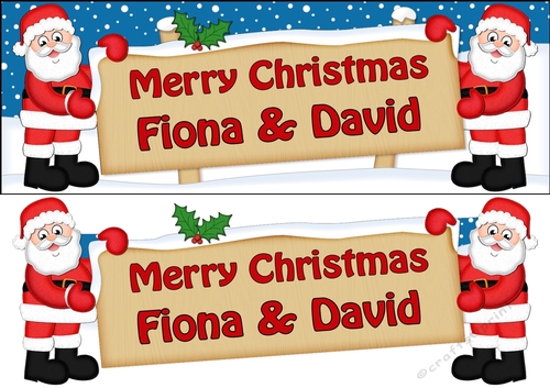 Large DL Merry Christmas FIONA & DAVID 3D decoupage