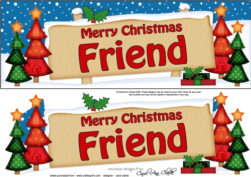 large DL Christmas FRIEND Trees Signpost Easicut decoupage