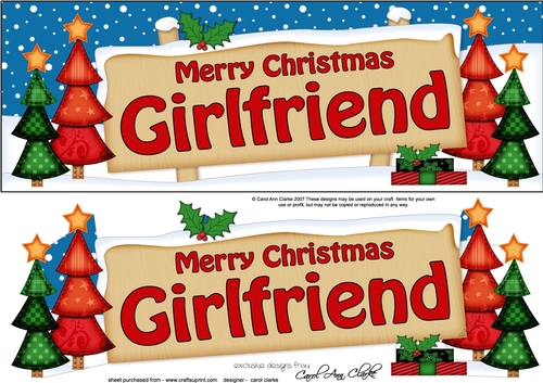 large DL Christmas GIRLFRIEND Trees Signpost Easicut decoupage