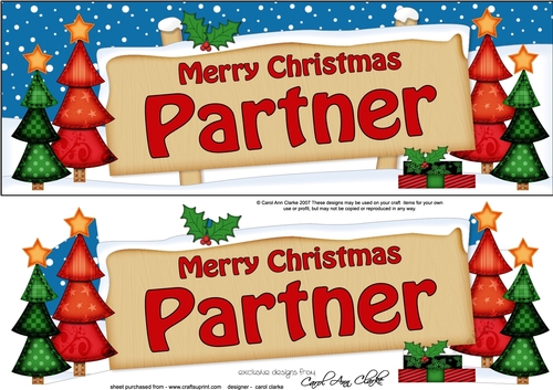 large DL Christmas PARTNER Trees Signpost Easicut decoupage