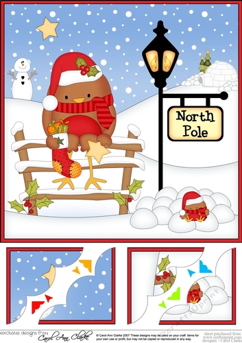 8 x 8 Christmas at the North Pole Bobbin Robin has a Christmas Stocking
