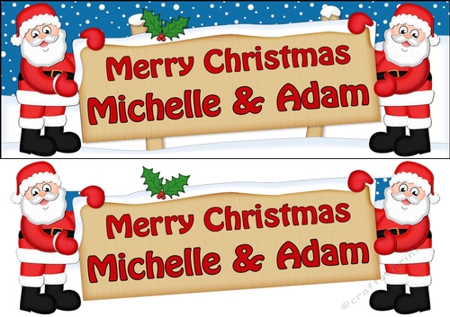 Large DL Merry Christmas MICHELLE & ADAM 3D decoupage 