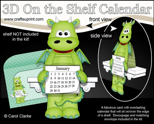 3D On the Shelf Everlasting Calendar Kit - Little Friendly Dragon Draken