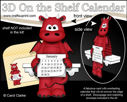 3D On the Shelf Everlasting Calendar Kit - Little Friendly Dragon Titan