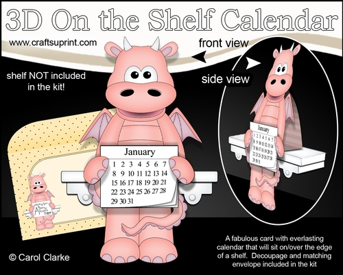 3D On the Shelf Everlasting Calendar Kit - Little Friendly Dragon Fizz