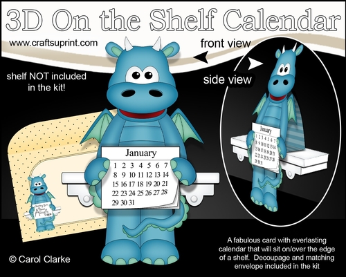 3D On the Shelf Everlasting Calendar Kit - Little Friendly Dragon Crannog