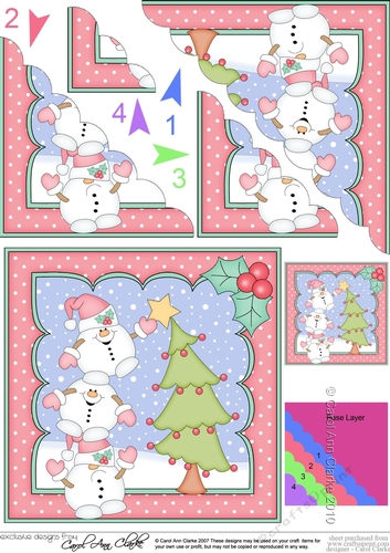 Christmas Snowball Sam & Friends add the Star to the Christmas Tree Scallop Corner Topper