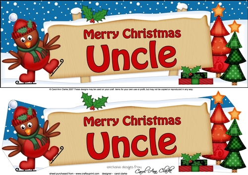 large DL Christmas UNCLE Robin Signpost 3d decoupage