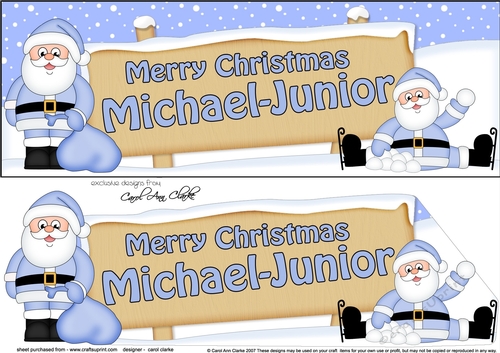 Large DL Merry Christmas MICHAEL-JUNIOR 3D decoupage 