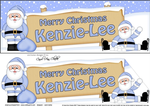 Large DL Merry Christmas KENZIE-LEE 3D decoupage 
